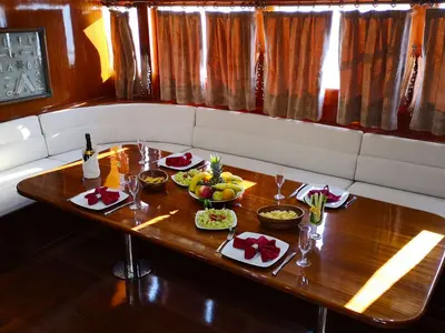 Salon of Diamond L, a Custom Made Diamond L yacht at Bodrum, Turkey