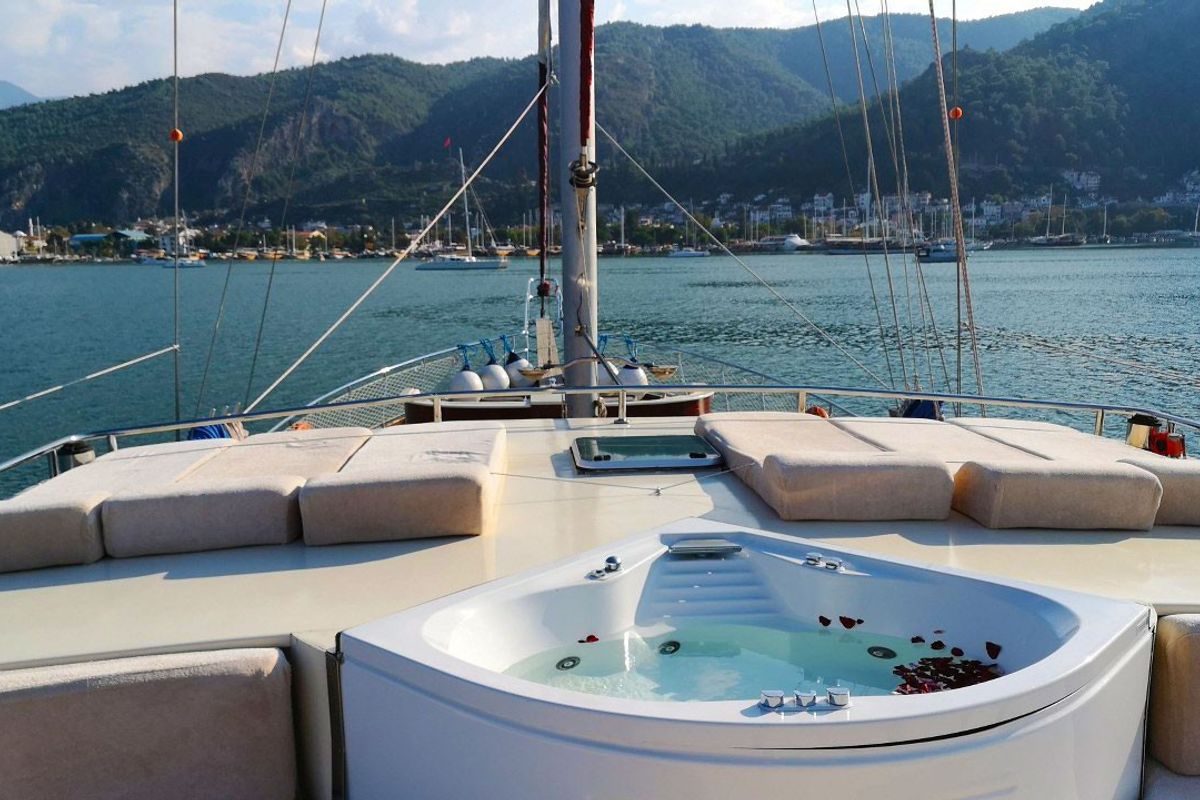 Deck of Diamond L, a Custom Made Diamond L yacht at Bodrum, Turkey