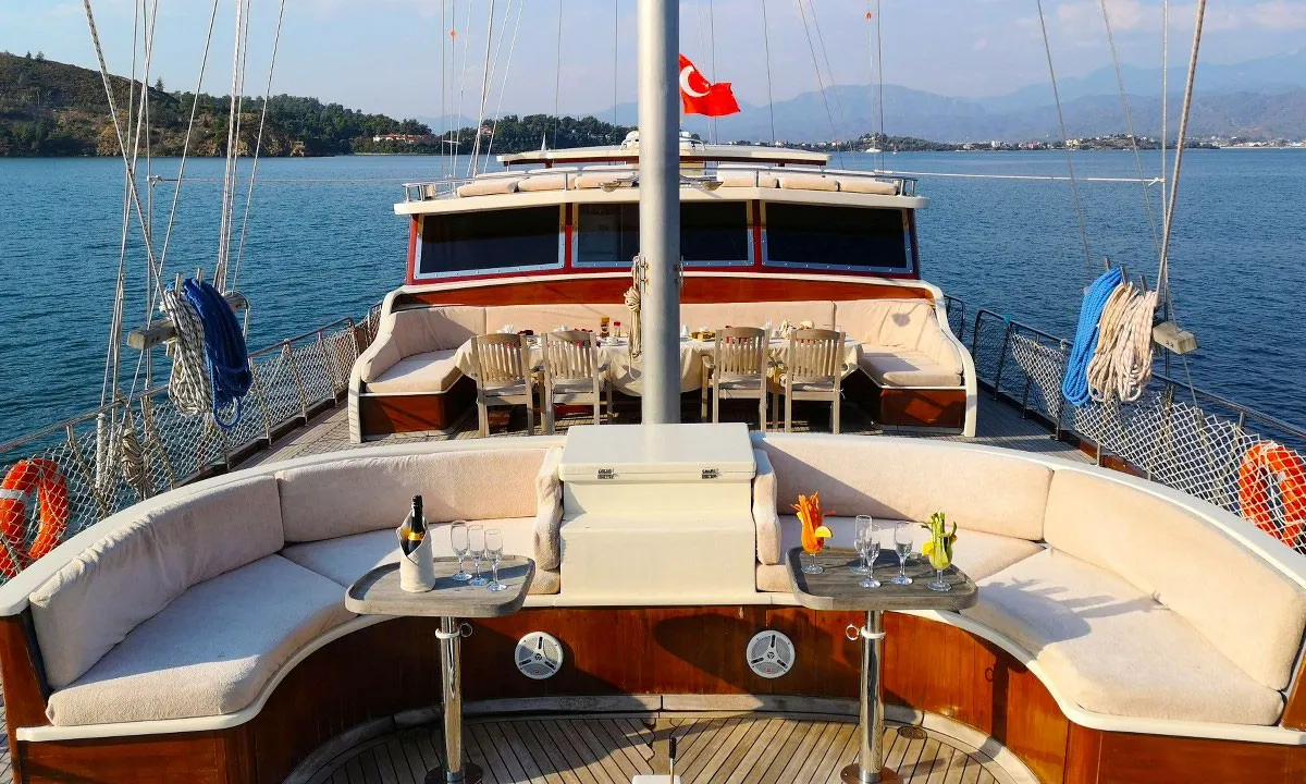 Deck of Diamond L, a Custom Made Diamond L yacht at Bodrum, Turkey