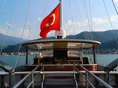 Deck of Diamond L, a Custom Made Diamond L yacht at Bodrum, Turkey