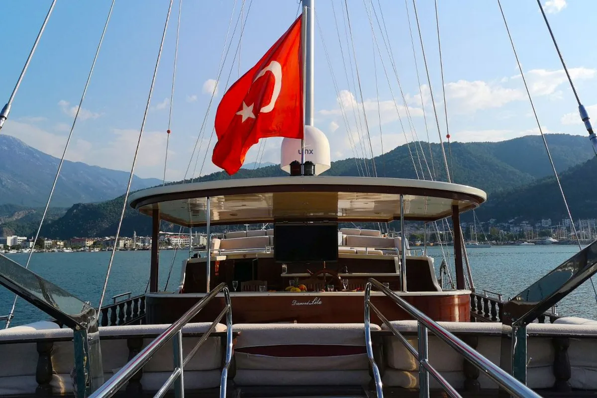 Deck of Diamond L, a Custom Made Diamond L yacht at Bodrum, Turkey