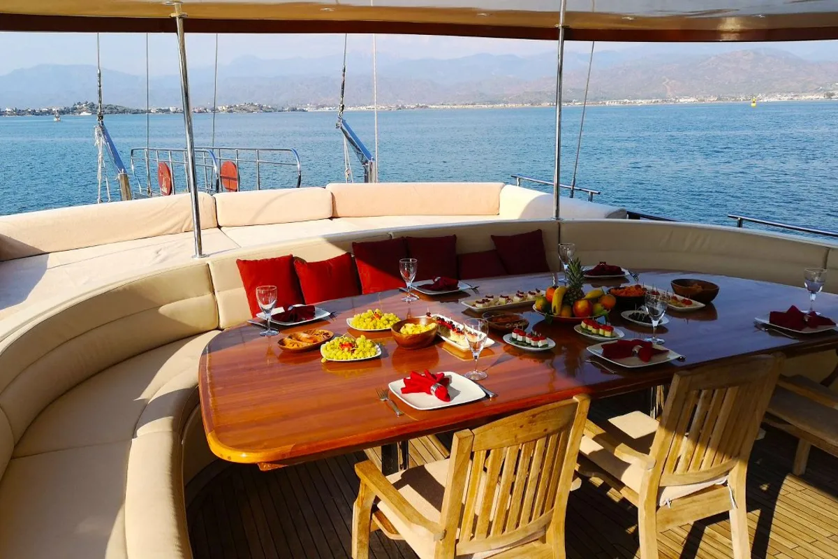 Deck of Diamond L, a Custom Made Diamond L yacht at Bodrum, Turkey