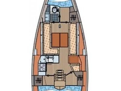 Floor plan of November, a Elan 350 Performance sailboat at Grad Pula, Croatia