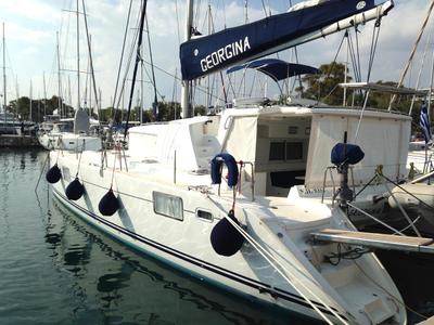 Salon of Georgina, a Lagoon 440 catamaran at Athens, Greece