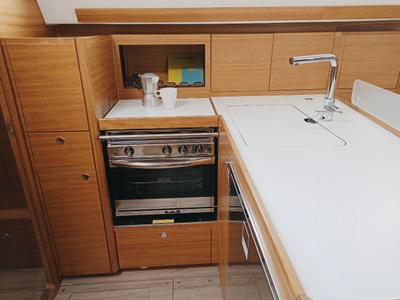 Galley of Airtime 1, a Elan Impression 40.1 sailboat at Punat, Croatia