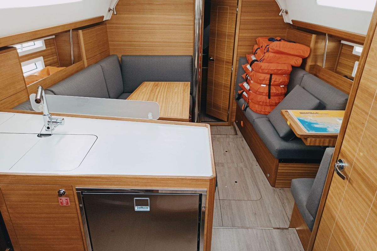 Salon of Airtime 1, a Elan Impression 40.1 sailboat at Punat, Croatia