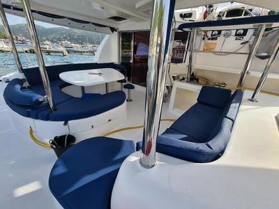 Deck of Moko Jumbie, a Leopard 46 catamaran at Ribishi, Saint Vincent and the Grenadines
