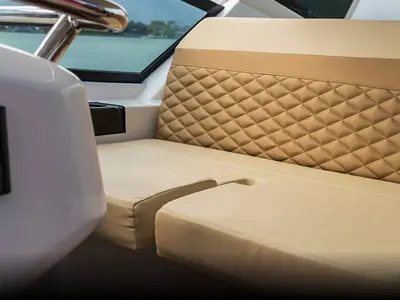Cockpit of Aquilotto, a Aquila Yachts Aquila 32 Sport catamaran at Cannigione, Italy