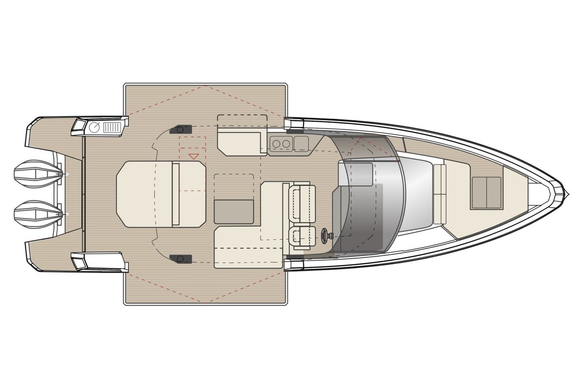 Floor plan of Paradox, a Saxdor Yachts Saxdor 400 GTO motorboat at Salamina Municipal Unit, Greece