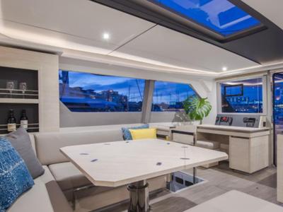 Salon of Moorings 5000 Exclusive, a Leopard 50 catamaran at Central Abaco, Bahamas