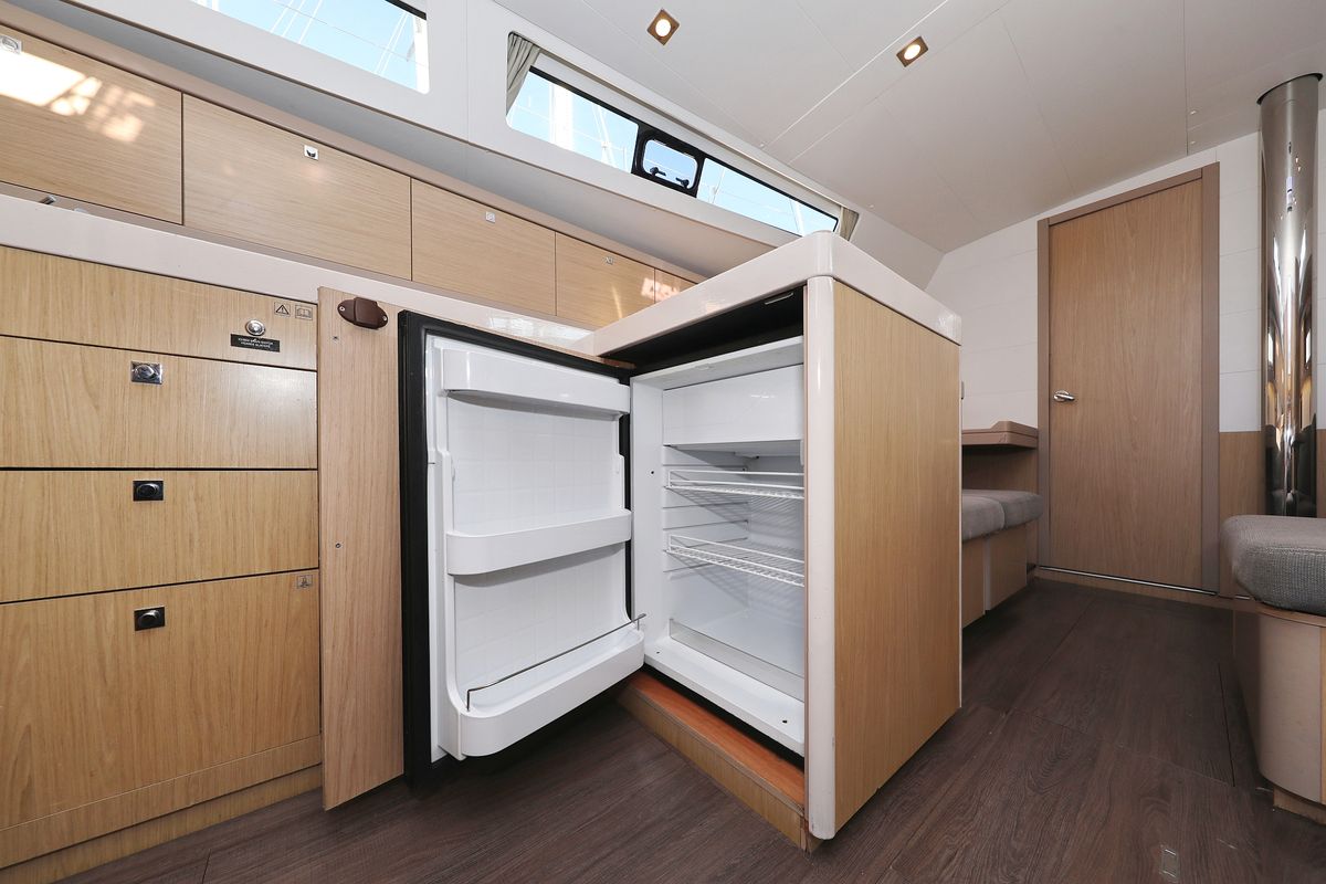 Galley of Barbarella, a Beneteau Oceanis 45 sailboat at Grad Trogir, Croatia