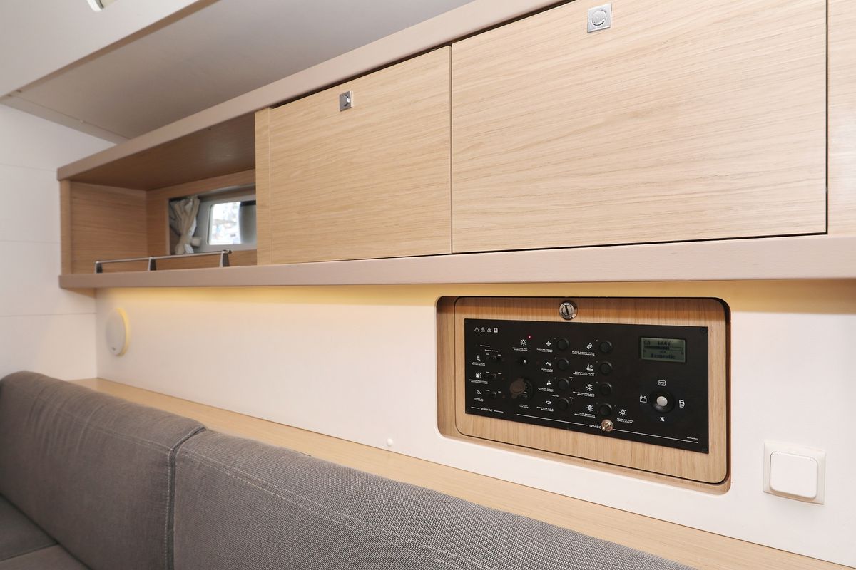 Salon of Barbarella, a Beneteau Oceanis 45 sailboat at Grad Trogir, Croatia
