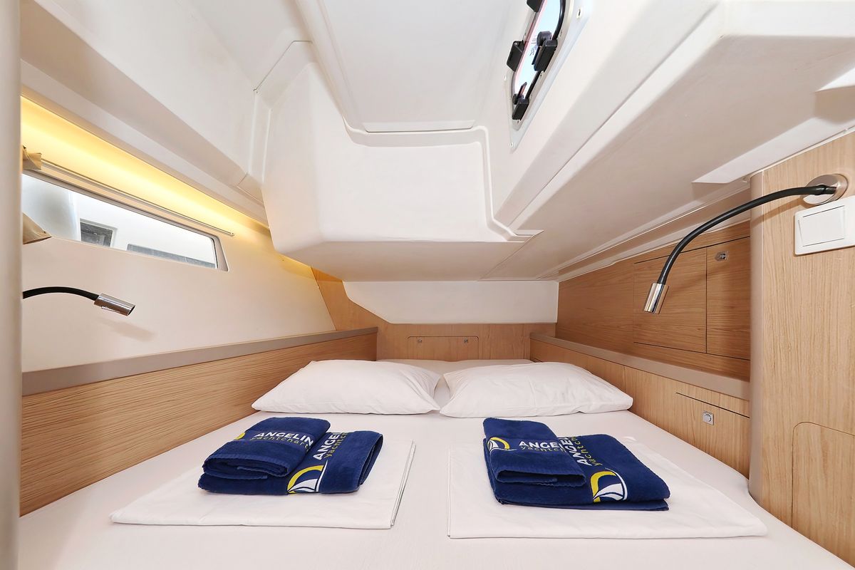 Cabin on Barbarella, a Beneteau Oceanis 45 sailboat at Grad Trogir, Croatia