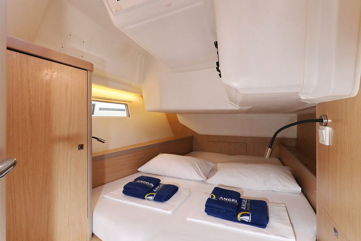 Cabin on Barbarella, a Beneteau Oceanis 45 sailboat at Grad Trogir, Croatia