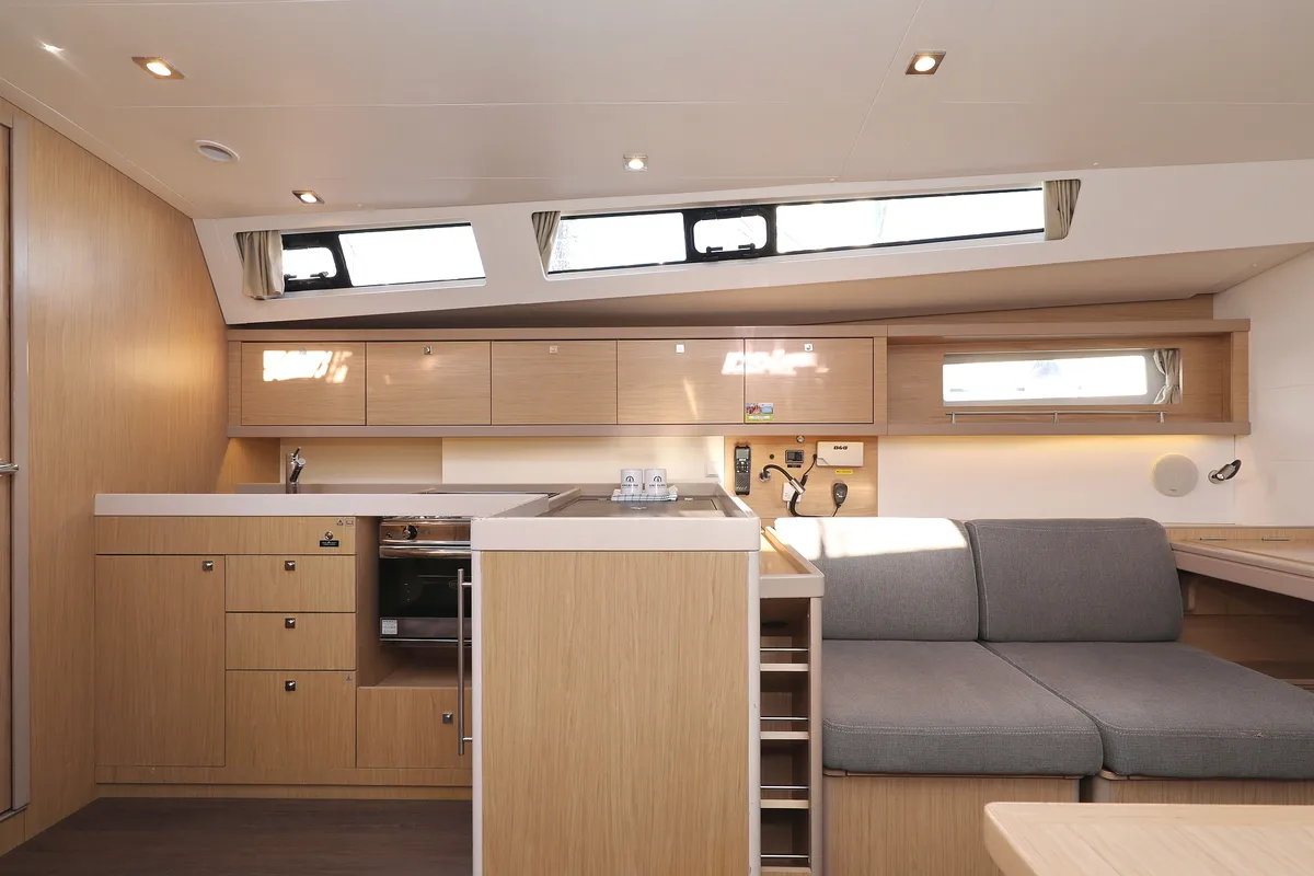 Galley of Barbarella, a Beneteau Oceanis 45 sailboat at Grad Trogir, Croatia