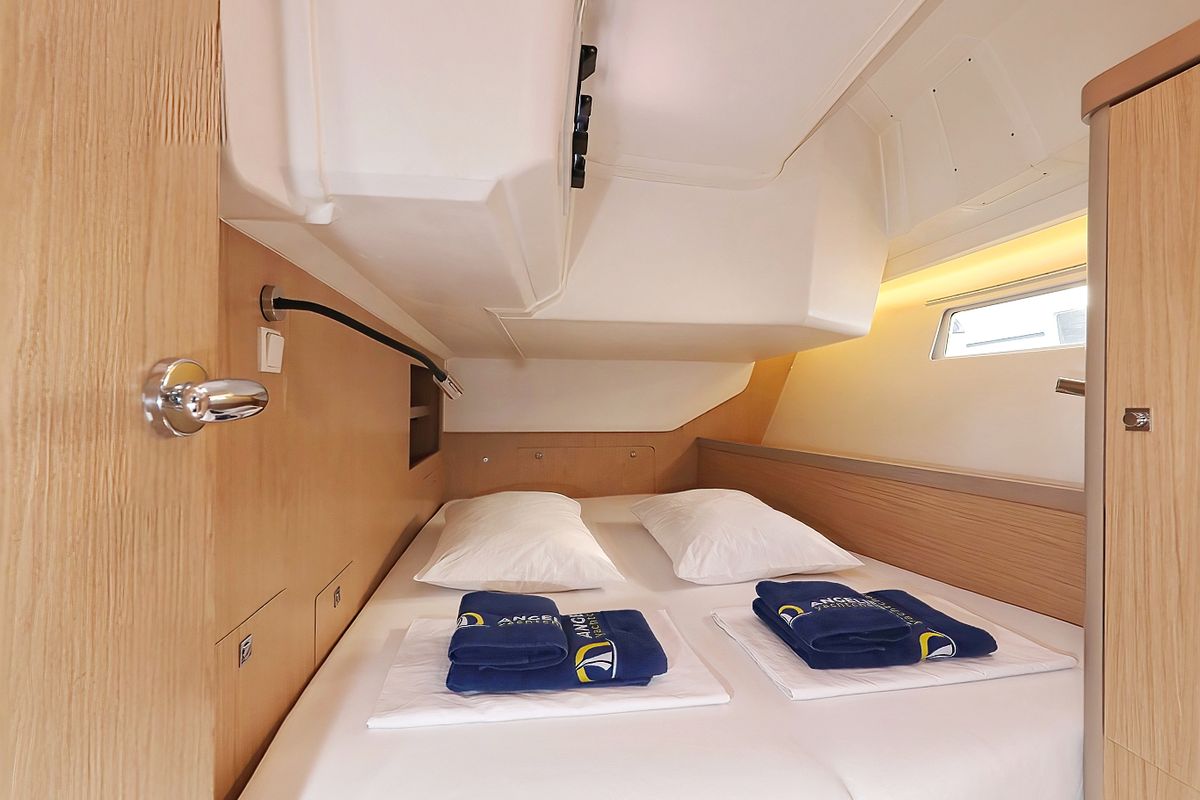 Cabin on Barbarella, a Beneteau Oceanis 45 sailboat at Grad Trogir, Croatia
