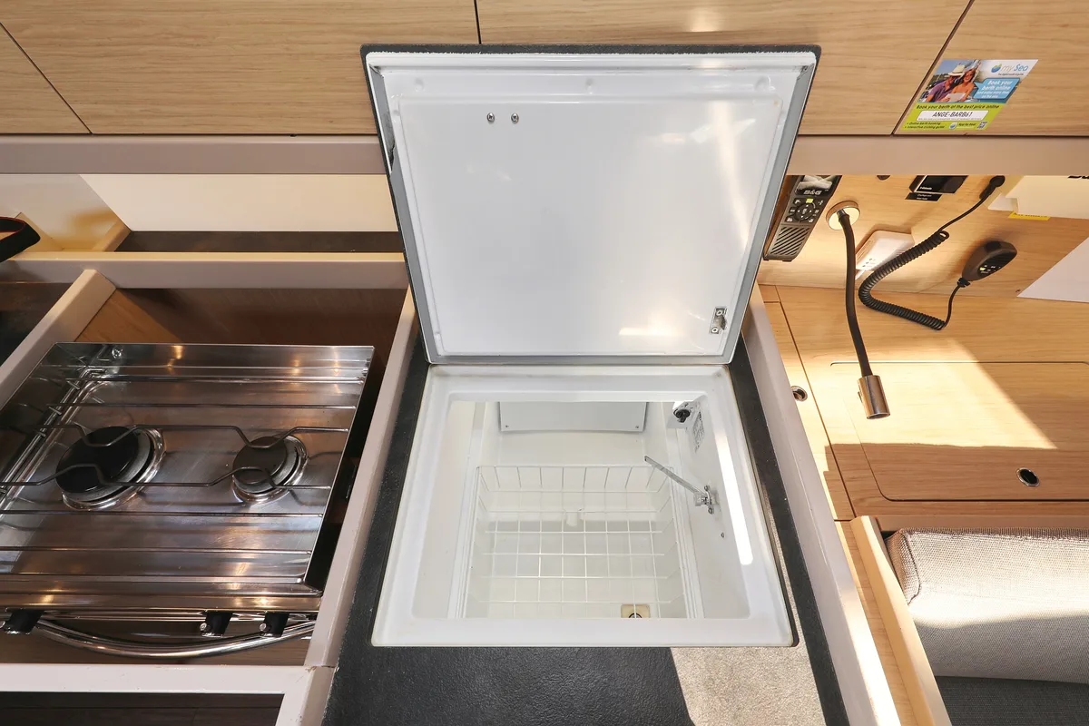 Galley of Barbarella, a Beneteau Oceanis 45 sailboat at Grad Trogir, Croatia
