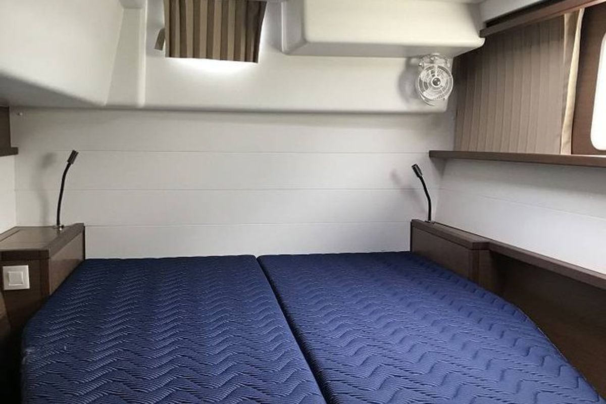 Cabin on Remire, a Lagoon 450 S catamaran at Seychelles, Mahe, Seychelles