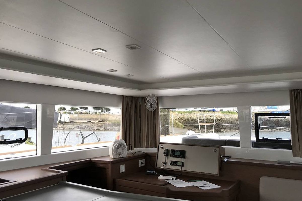 Salon of Remire, a Lagoon 450 S catamaran at Seychelles, Mahe, Seychelles