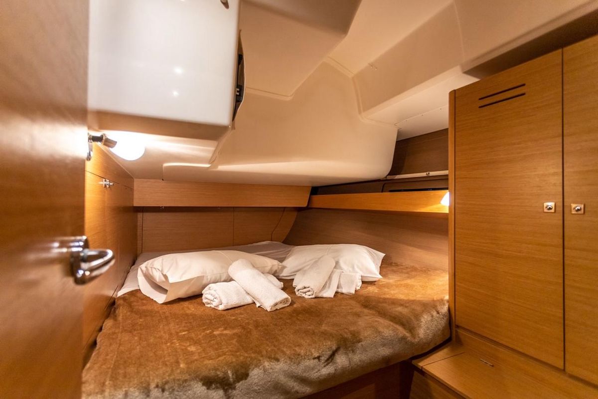 Cabin on Silia, a Dufour 460 sailboat at Municipal Unit of Lefkada, Greece