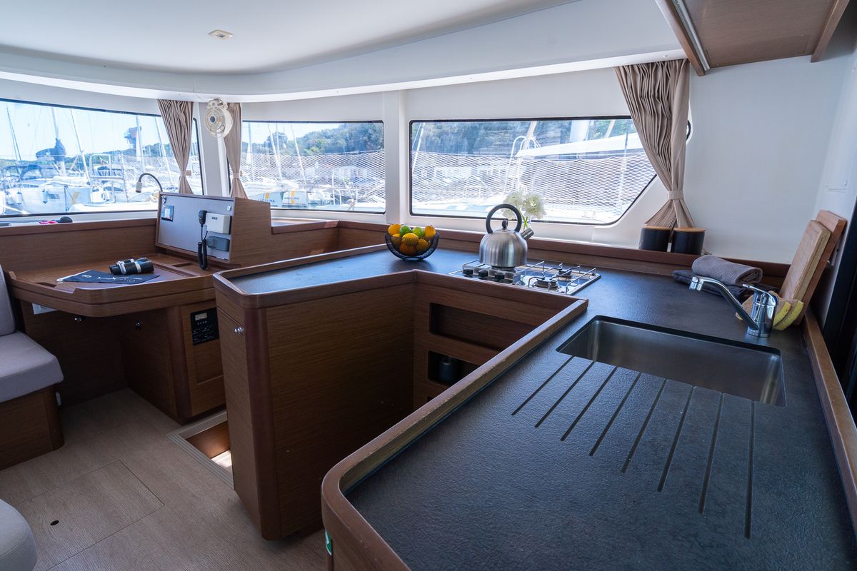 Galley of Fleur De Sel, a Lagoon 42 catamaran at Grad Pula, Croatia