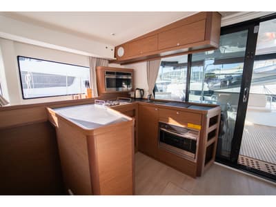 Galley of Meraki, a Lagoon 42 catamaran at Fethiye, Turkey
