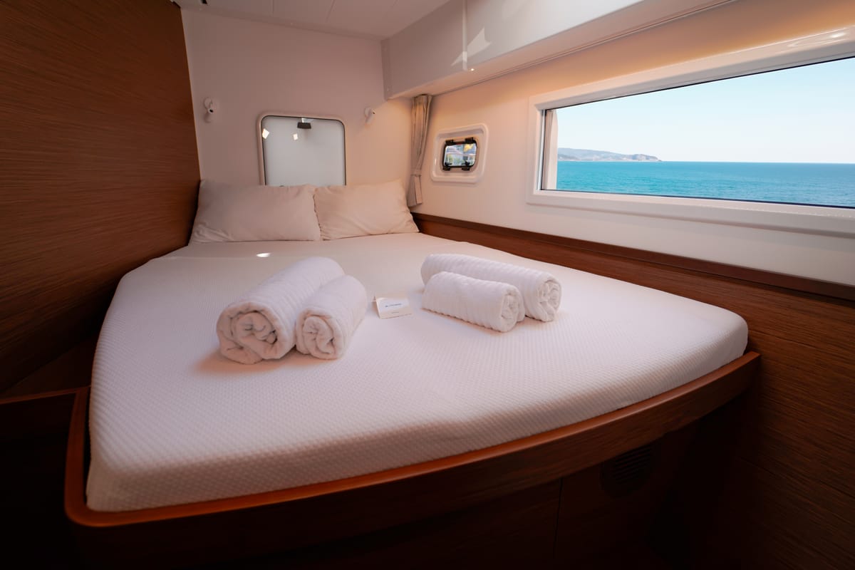 Cabin on Meraki, a Lagoon 42 catamaran at Fethiye, Turkey