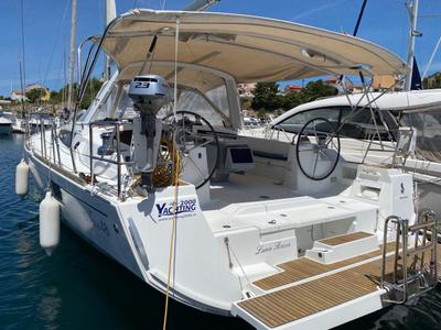 Cockpit of Luna Rossa, a Beneteau Oceanis 48 sailboat at Grad Šibenik, Croatia