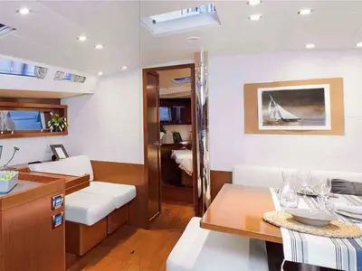 Salon of Luna Rossa, a Beneteau Oceanis 48 sailboat at Grad Šibenik, Croatia