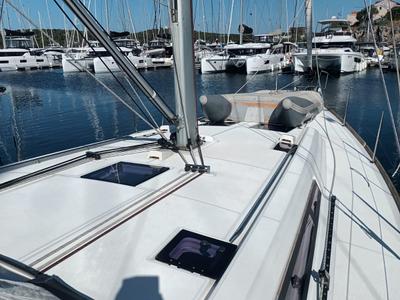Deck of Luna Rossa, a Beneteau Oceanis 48 sailboat at Grad Šibenik, Croatia