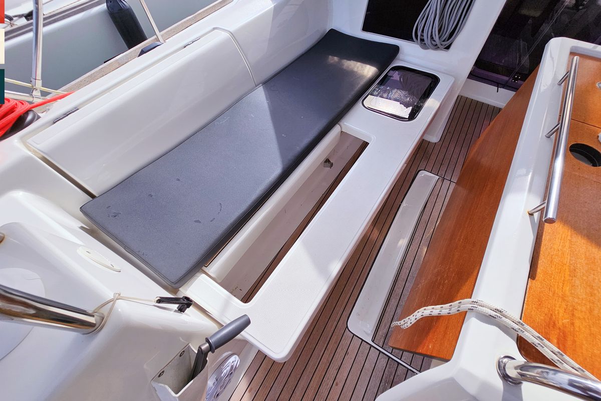 Deck of Nadine, a Dufour 460 GL sailboat at Općina Rogoznica, Croatia