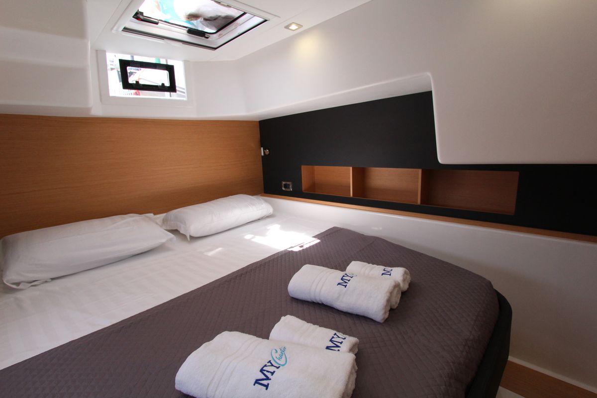 Cabin on Amelie, a Dufour Catamaran 48 catamaran at Cecina, Italy