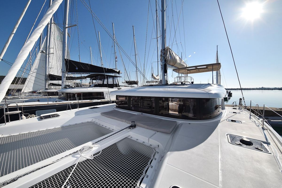 Deck of Cuzamen, a Lagoon 42 catamaran at Općina Sukošan, Croatia