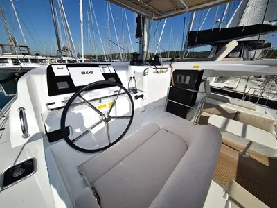 Cockpit of Cuzamen, a Lagoon 42 catamaran at Općina Sukošan, Croatia