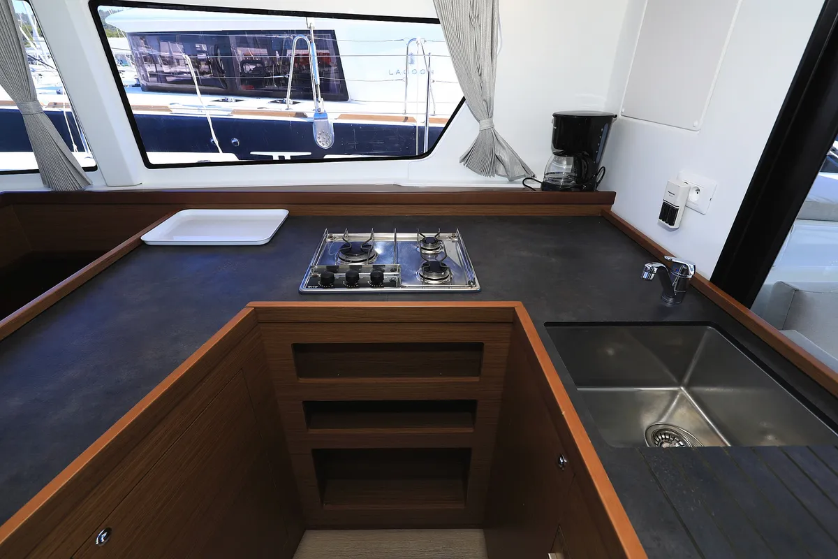 Galley of Cuzamen, a Lagoon 42 catamaran at Općina Sukošan, Croatia