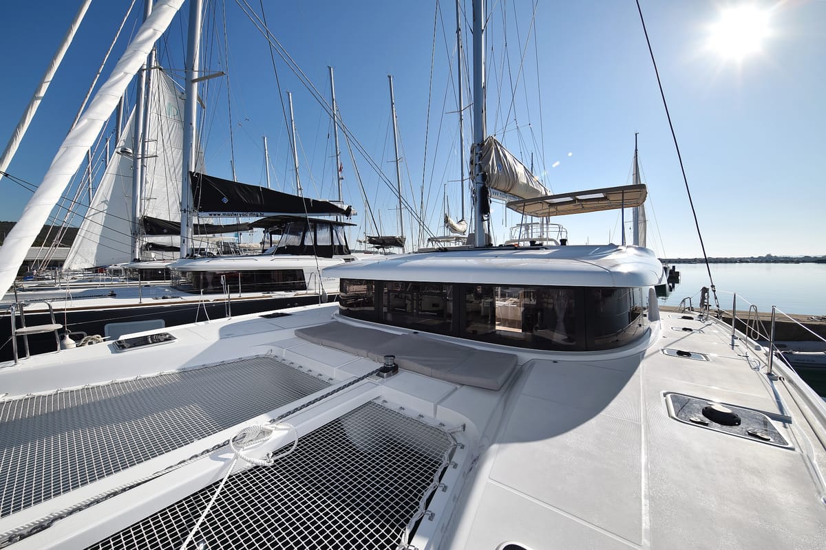 Deck of Cuzamen, a Lagoon 42 catamaran at Općina Sukošan, Croatia