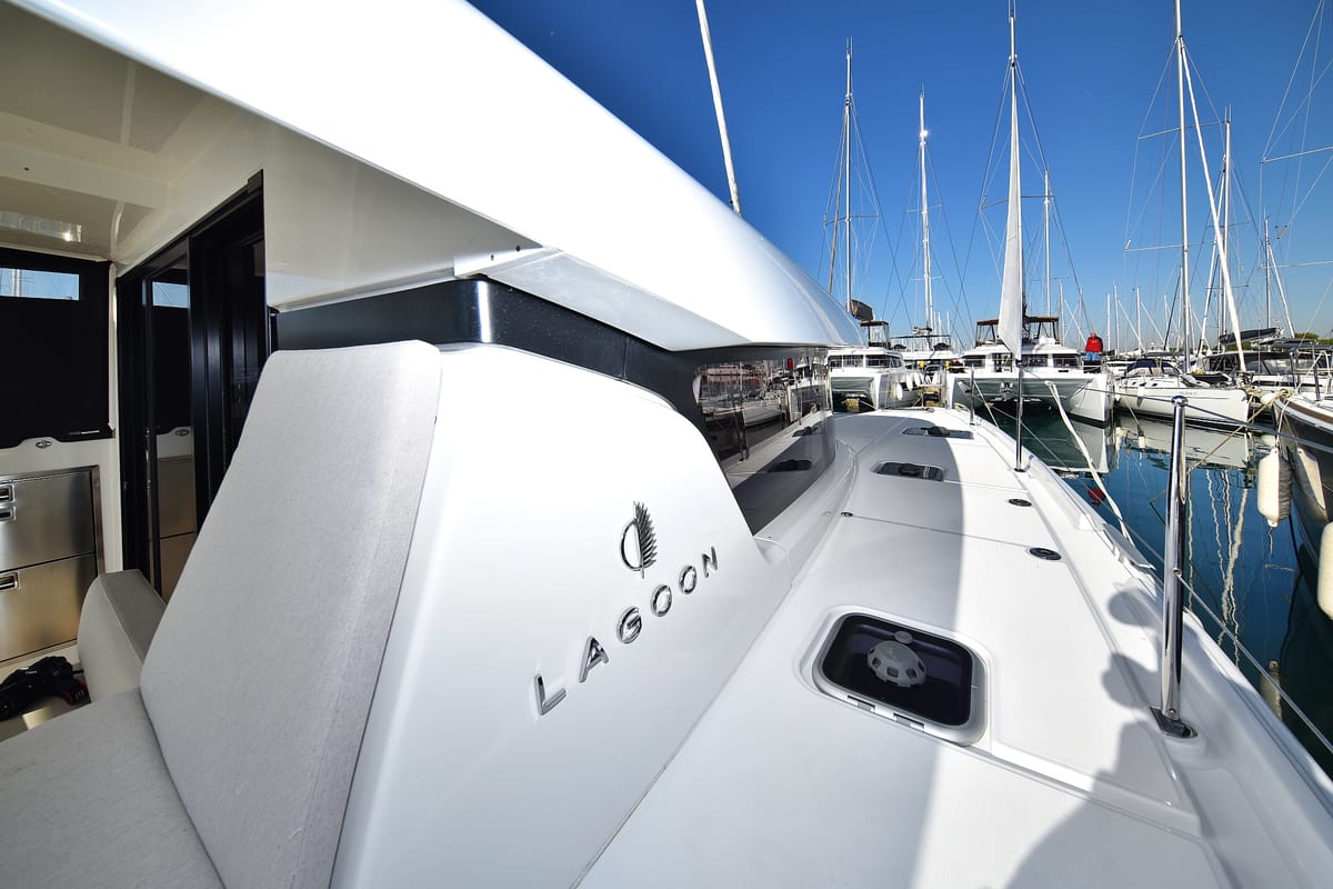 Exterior view of Cuzamen, a Lagoon 42 catamaran at Općina Sukošan, Croatia