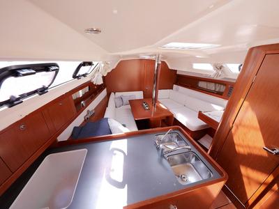 Galley of Caprice, a Beneteau Oceanis 34 sailboat at Grad Vodice, Croatia
