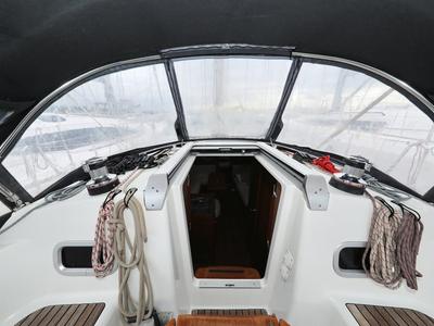 Deck of Caprice, a Beneteau Oceanis 34 sailboat at Grad Vodice, Croatia