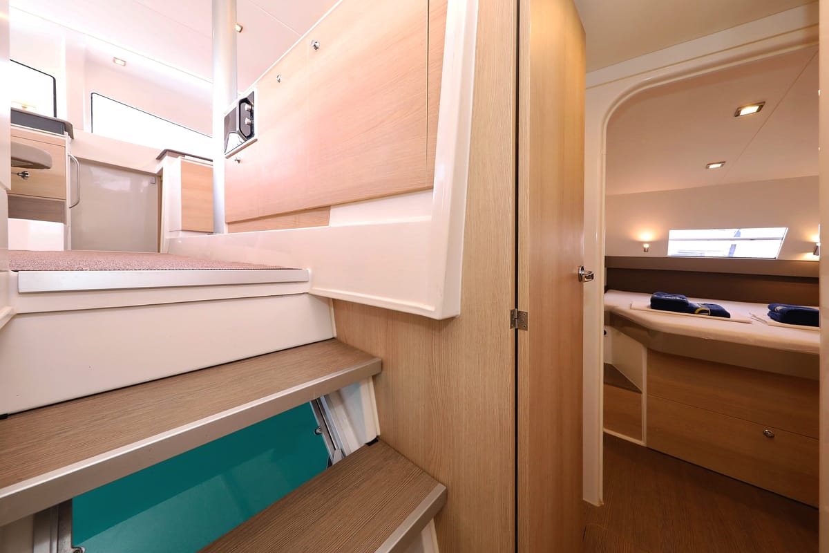 Cabin on Tisia, a Bali 4.3 catamaran at Grad Trogir, Croatia