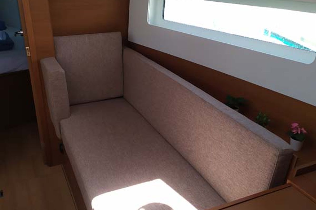 Salon of Bright Elli, a Jeanneau Sun Odyssey 380 sailboat at Grad Trogir, Croatia