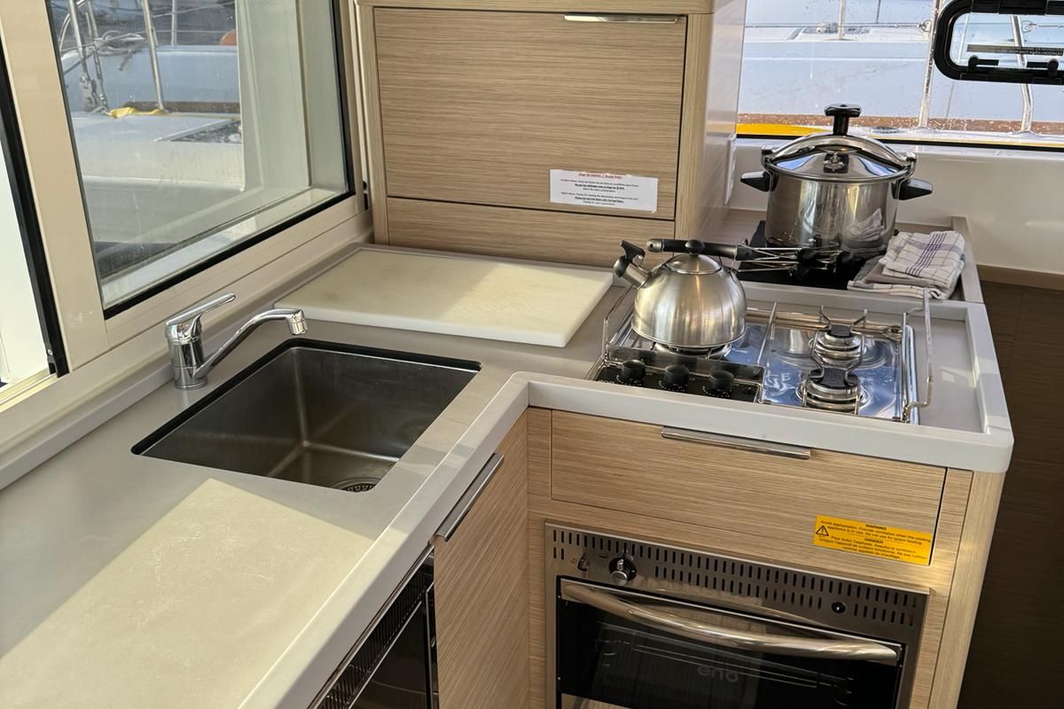 Galley of Roxy I, a Lagoon 40 catamaran at Alameda, United States