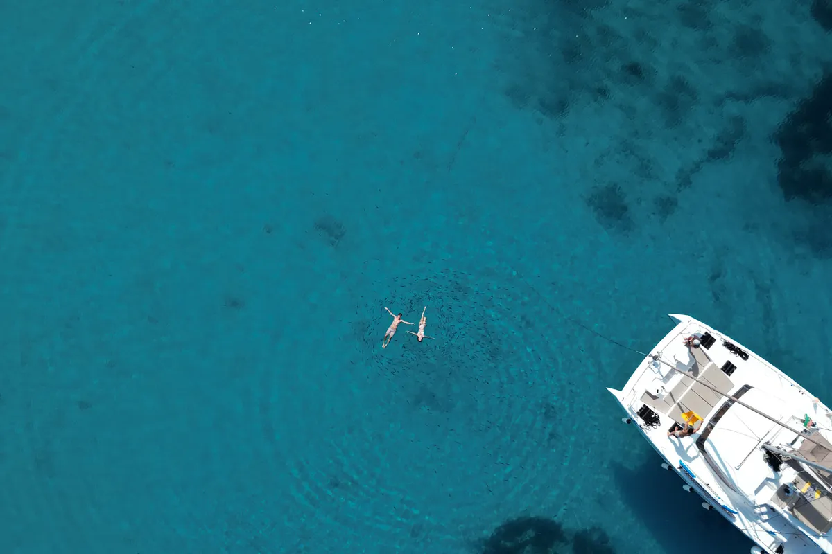 Exterior view of My5ive, a Bali Catspace catamaran at Seget Donji, Croatia