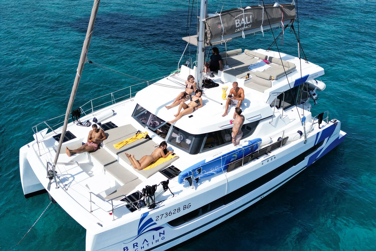 Exterior view of My5ive, a Bali Catspace catamaran at Seget Donji, Croatia