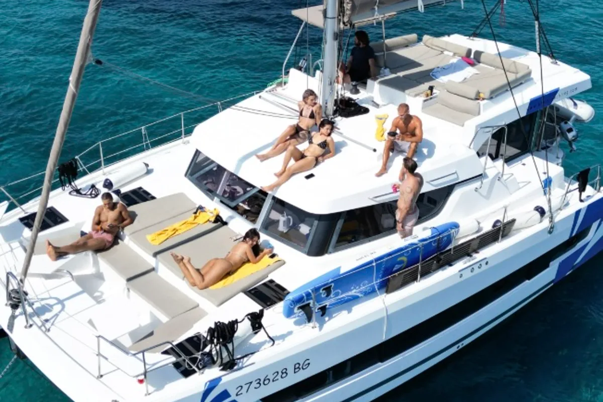 Exterior view of My5ive, a Bali Catspace catamaran at Seget Donji, Croatia