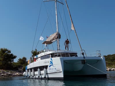 Exterior view of My5ive, a Bali Catspace catamaran at Seget Donji, Croatia