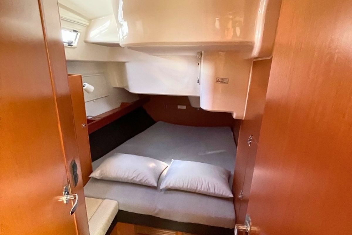 Cabin on Prince Nikolaos, a Bavaria Cruiser 51 sailboat at Municipal Unit of Lefkada, Greece