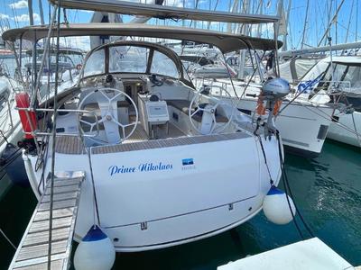Exterior view of Prince Nikolaos, a Bavaria Cruiser 51 sailboat at Municipal Unit of Lefkada, Greece