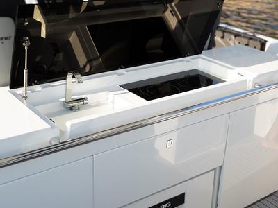 Galley of Beluga, a De Antonio Yachts De Antonio D36 motorboat at Ibiza, Spain