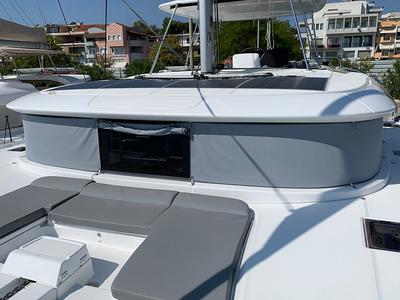 Deck of Aurora, a Lagoon 46 catamaran at Municipal Unit of Anaktorio, Greece